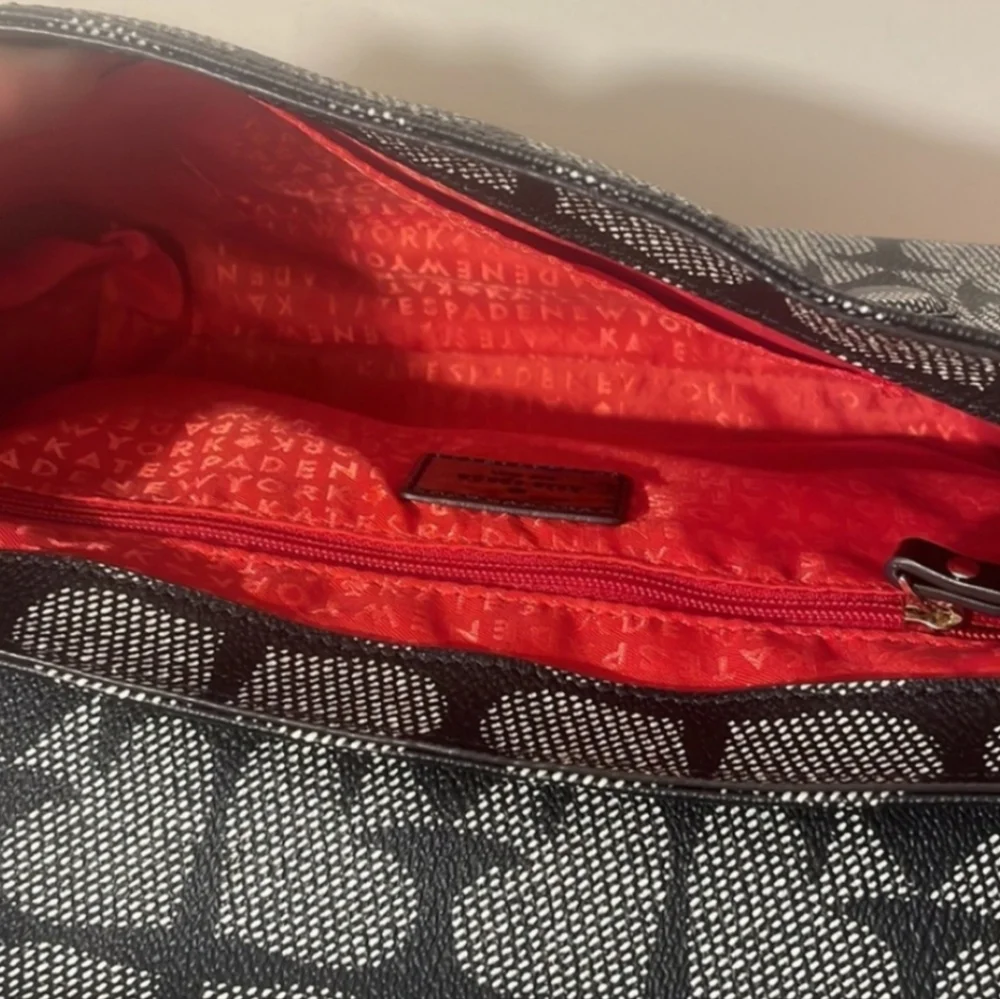 Kate Spade Pebbled Leather "Ace Of Spades" Monogram Adjustable Crossbody Bag - Picture 8 of 10